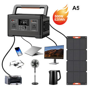 Estación de Energía Portátil para Exteriores de 500W 520Wh, Onda Sinusoidal Pura, Controlador de Litio MPPT, Generador Solar con Panel Solar de 100W - Product Image 1