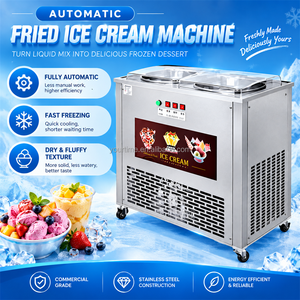 Machine à glace frite commerciale automatique double plateau 30L/H pour entreprises, pour la production de glace <span class=keywords><strong>semi</strong></span>-durcie, de yaourt glacé et de glace roulée - Product Image 1