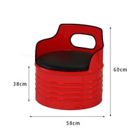 Ensemble table et tabourets en baril d'huile industriel, logo personnalisé, mobilier en métal pour pub, café, restaurant, brasserie