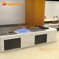 高級商業冷蔵キャビネットサラダショーケースモダンホテル寿司ビュッフェカウンター機器デザイン