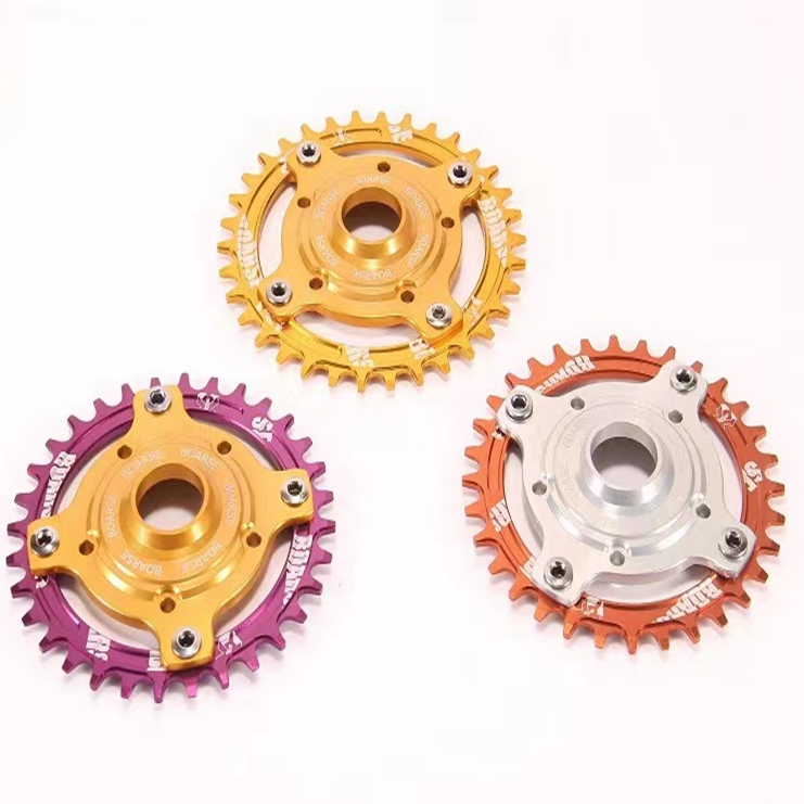 Plateau De Vélo Électrique 32/34/36/38T Avec Adaptateur Pour Moteur BBS01/02 – Alliage D'Aluminium, Rouge Ou Noir, 104BCD