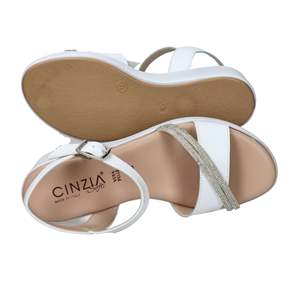 Cinzia <b>Soft</b> Women's Wedge Sandal White Size 38 Vera Pelle - Product Image 6