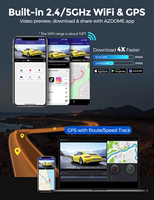 Caméra embarquée AZDOME M550 Pro-2CH 2K+1080P 2 canaux avec enregistreur DVR de voiture, WiFi 5G intégré, GPS et vision nocturne IR