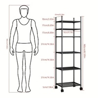 Étagère métallique autoportante à quatre niveaux avec roulettes, étroite, pour rangement de cuisine, d'angle, durable, moderne, pour aliments et outils de voyage