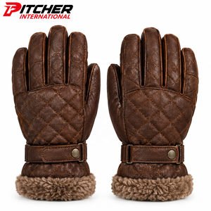 Guantes de Invierno de Cuero Unisex Personalizados, Forrados y Cálidos, para Marcas de Moda, MOQ Bajo, Marca Privada - Product Image 1