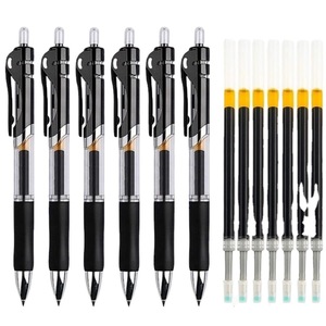 Gel <b>Pen</b> 0.5mm Bullet Tip Press Button Office Student Writing Signature Black Ink <b>Refill</b> - Product Image 4