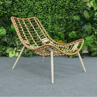 Chaise longue en rotin d'extérieur, une place, pour villa, jardin, patio, balcon, style moderne minimaliste