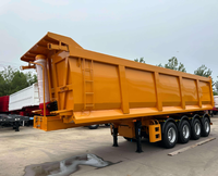 Semi-remorque benne arrière 3 essieux, plus de 30 tonnes, en acier au carbone, pour le transport de minerai, suspension pneumatique