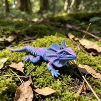 Jouet de lézard à queue frisée articulé imprimé en 3D, jouet de reptile à articulations mobiles, ornement créatif artisanal original, cadeau