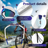 Lunettes de soleil audio pour sports de plein air avec appels Bluetooth, traduction IA, musique, protection UV400, ajustement réglable, design breveté