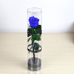 Caja de Regalo Decorativa con Flores Reales al por Mayor, Adorno para el Día de San Valentín o el Día de la Madre, Cilindro de PVC de 4-5 cm con Tallo de Rosa Preservada Individual - Product Image 4