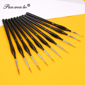 Panwenbo Lot de 10 pinceaux miniatures à pointe fine pour modèles acryliques aquarelle huile - Product Image 2