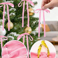 Ensemble de nœuds décoratifs en velours pour sapin de Noël, ornements suspendus, rouge rouille, vente en gros, personnalisable OEM