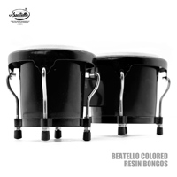 Beatello Mini Bongo Drum 8 Color Options Distinctive Beginners' Percussion Instrument with Sheepskin Drumhead Foldable