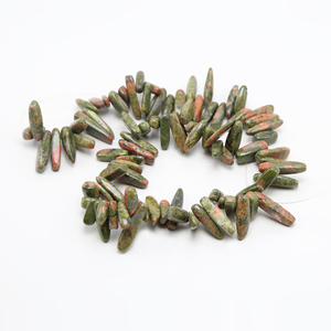 <span class=keywords><strong>Unakite</strong></span> dents pierres précieuses <span class=keywords><strong>perles</strong></span> naturelles pour la fabrication De Bijoux - Product Image 2