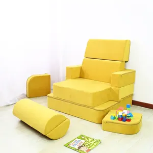 Saien prezzo di fabbrica regali per bambini giocano divani ad alta densità blocchi di schiuma in pelle scamosciata divano soggiorno divano <span class=keywords><strong>mobili</strong></span> - Product Image 2