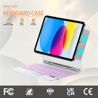 Nueva Funda Protectora con Teclado Magnético Tipo Tijera para iPad 10.ª Generación (A16 2025) con Retroiluminación RGB y Panel Táctil BT