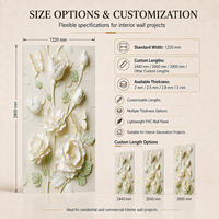 Panel de Pared 3D MORLENX con Diseño Floral, PVC UV, Impermeable, Fácil de Instalar, Decorativo para Dormitorio