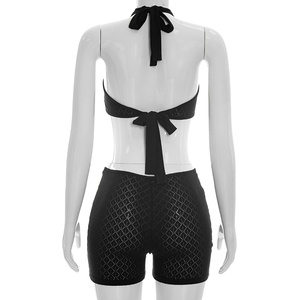 Viviblook J26RP175 Mono de verano para mujer, estilo halter, sin espalda, con tirantes, cintura hueca, ajustado, de una pieza - Product Image 4
