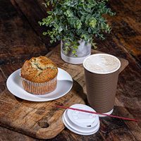 Vaso ondulado de papel reciclado bio desechable para capuchino, té de la leche, chocolate caliente, bebidas frías, beber café