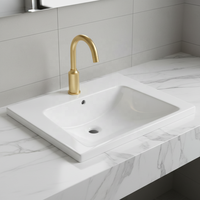Lavabo en granit de haute qualité pour salle de bain, meuble sous-vasque, largeur 60 cm, design moderne, forme rectangulaire, facile à nettoyer