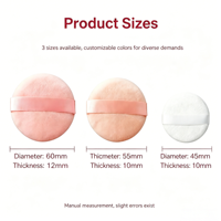 Éponge cosmétique personnalisée en velours floqué, mini, lavable, écologique, en forme de ruban, pour poudre libre et coussin d'air