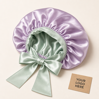Bonnet en Soie de Mûrier Double Couche avec Nœud en Ruban Réversible Deux Faces 33cm, Coffret Cadeau, Pochette, Vente en Gros, OEM, ODM