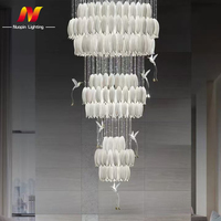 Nouveau design de lustres à suspension en céramique pour décoration de hauts plafonds, villa, escaliers, fleurs, luxe