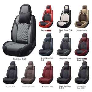 Housse de siège de <span class=keywords><strong>voiture</strong></span> en cuir noir et rouge, confortable et luxueuse, cinq places, ensemble complet, sièges <span class=keywords><strong>avant</strong></span> et arrière - Product Image 6