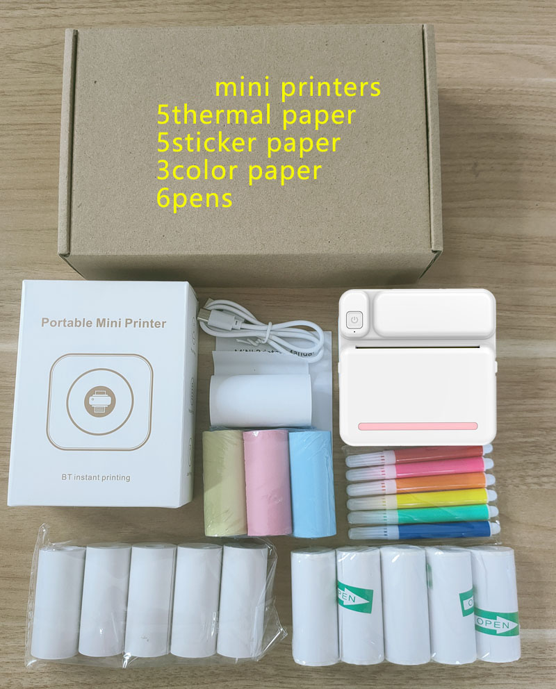 C19pink printer with 14 paper 6pens