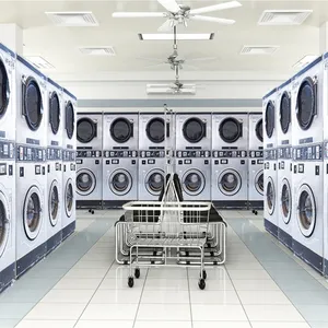 Commercial Laundry Laundromat Gas Heating Stack Washer And Dryer Machine Equipment Business