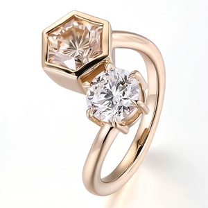 Anillo de Diamantes Ajustable de Oro Amarillo Sólido de 14K con Diseño Único y Certificado IGI, Regalo de Aniversario para Mujer - Product Image 3