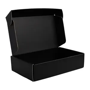 Precio de fábrica al por mayor caja de correo negra personalizada cuidado de la piel/belleza/caja de envío de tela