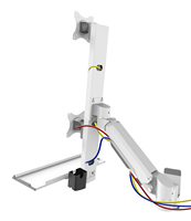 Support de moniteur double pour poste de travail industriel Meisonic, en alliage d'aluminium, réglable, avec ressort, support VESA, résistant à la chaleur, bras pour PC