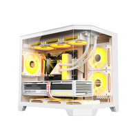 Boîtier de jeu pour ordinateur de bureau AntarcChill, compatible ATX et ITX, en acrylique transparent, AX90, cabinet à vue complète, tour moyenne, en stock