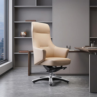 Chaise de bureau élégante en cuir, design rembourré confortable pour de longues heures de travail au bureau