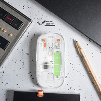 Mouse Mini optikal tidak berisik, Mouse ganda Mode 2.4G transparan 1600DPI dapat diisi ulang USB untuk Laptop PC Game optik Mini PC BT stok