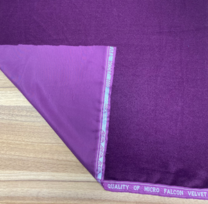 2021 Popular Plain Dyed <strong>Purple</strong> Color Micro <strong>Velvet</strong> 9000 PD Woven Fabric Weight 120gsm for Women's Dresses - Product Image 1