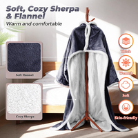 Couverture chauffante portable avec manches, couverture chauffante électrique avec poche pour les pieds