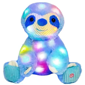 5869批发LED毛绒树懒毛绒动物玩具可爱软装夜间发光定制生日发光玩具