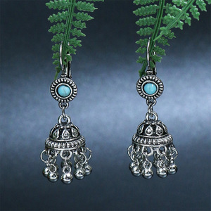 Boucles d'oreilles bohèmes en forme de lustre, plaqué argent 925, motif floral, pour femmes, bijoux de fête - Product Image 4