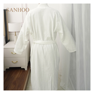 Peignoir <span class=keywords><strong>de</strong></span> <span class=keywords><strong>bain</strong></span> SANHOO <span class=keywords><strong>de</strong></span> luxe, prix d'usine, épais, 100% coton éponge, grande taille, thermique, respirant, pour hôtel - Product Image 5