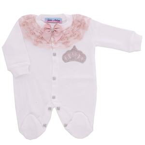 Conjunto de 4 Piezas de Ropa Casual para Niñas, Mameluco de Algodón de Manga Larga con Diseño de Corona Dorada para Recién Nacidas - Product Image 3