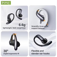 HTC NE63 AI Translator Earbuds Sport Wireless Headphones Ear-Hook Bluetooth V6.0 Earphone Tahan Lama Ultra-ringan