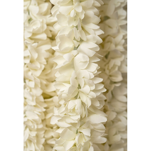 Artificial <b>White</b> Flower <b>Hanging</b> Garland with Pink Bud Accents Decorative Floral Mala for Wedding Decoration Temple - Product Image 3