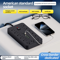 3M US-Steckdosenleiste Überspannungsschutz Nylon Mehrfachsteckdosen PD USB Typ-C Schnellladung Verlängerungskabel für Computer/MP3/MP4