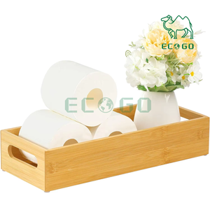 ที่วางถาดกระดาษชำระไม้ไผ่พร้อมที่จับสำหรับจัดเก็บกระดาษชำระ - Product Image 3