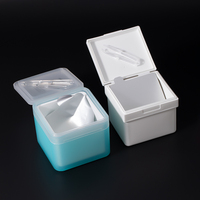 Boîte carrée personnalisable pour cotons démaquillants, pot à masques en coton avec couvercle rabattable et pince à épiler, conteneur pour cotons démaquillants – Offre Spéciale