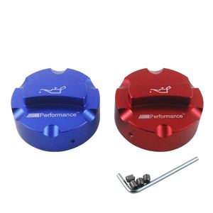 Bouchon de remplissage d'huile en aluminium M Performance rouge et bleu universel pour modification de voiture et amélioration du moteur - Product Image 1