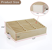 Boîte de rangement pour téléphones portables, 24 compartiments, simple, pour bureau, salle de classe, support de placement pour téléphones portables, boîte de rangement multi-grilles en bois